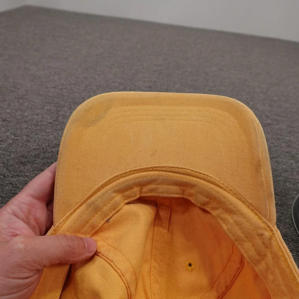 Hollister Hat Cap Strap Back Mens One Size Yellow Twill Baseball Embroidered